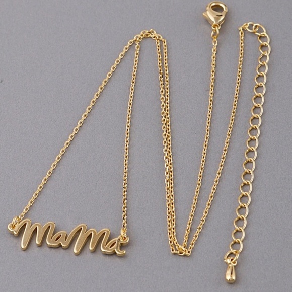 GOLD DAINTY ADJUSTABLE LENGTH “MAMA” NECKLACE - Picture 3 of 4